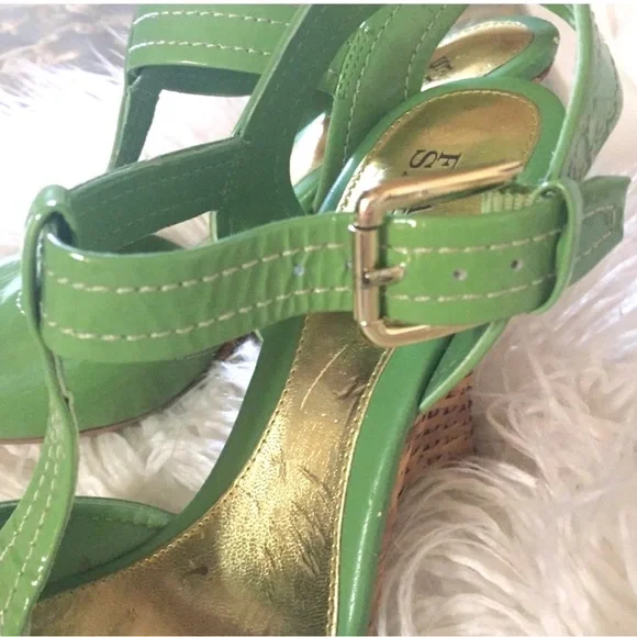 Franco Sarto Lime Green Wedge Sandals.Fun!🤩 - Picture 4 of 6